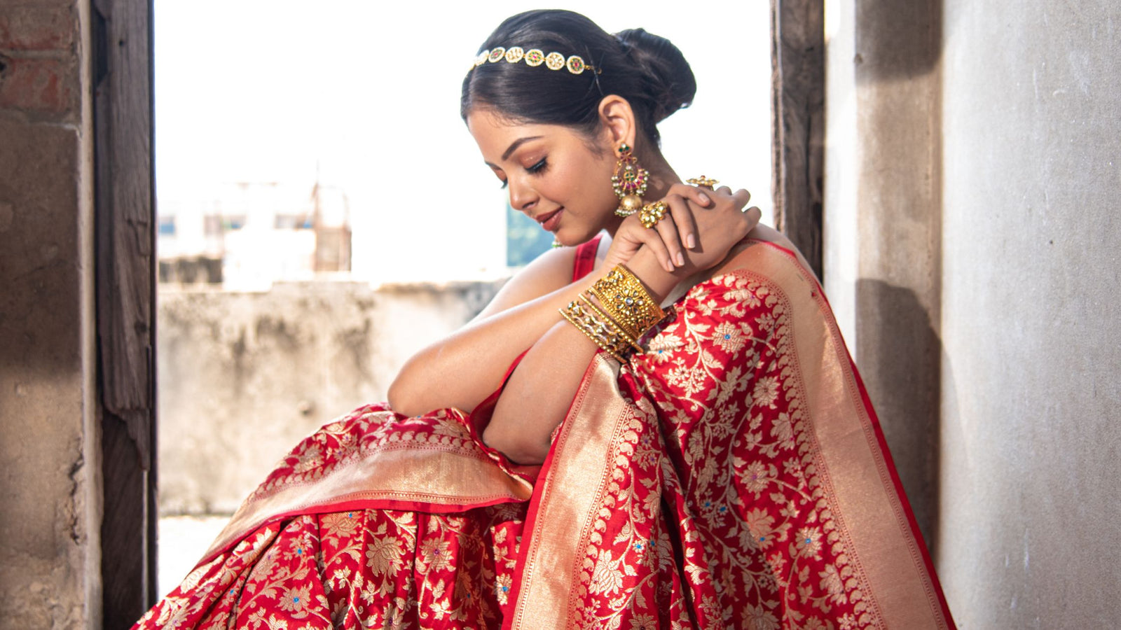 Choosing and Styling the Perfect Red Bridal Silk Banarasi Saree
