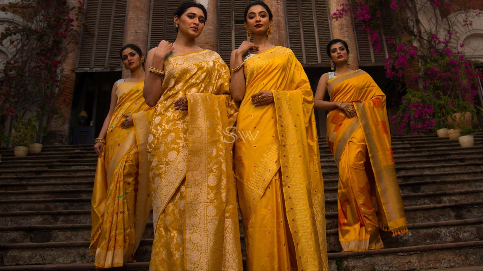 Buy Now New Attractive Trendy Organic Banarasi Sarees In Yellow Color In  Best Price From Fashion Bazar.