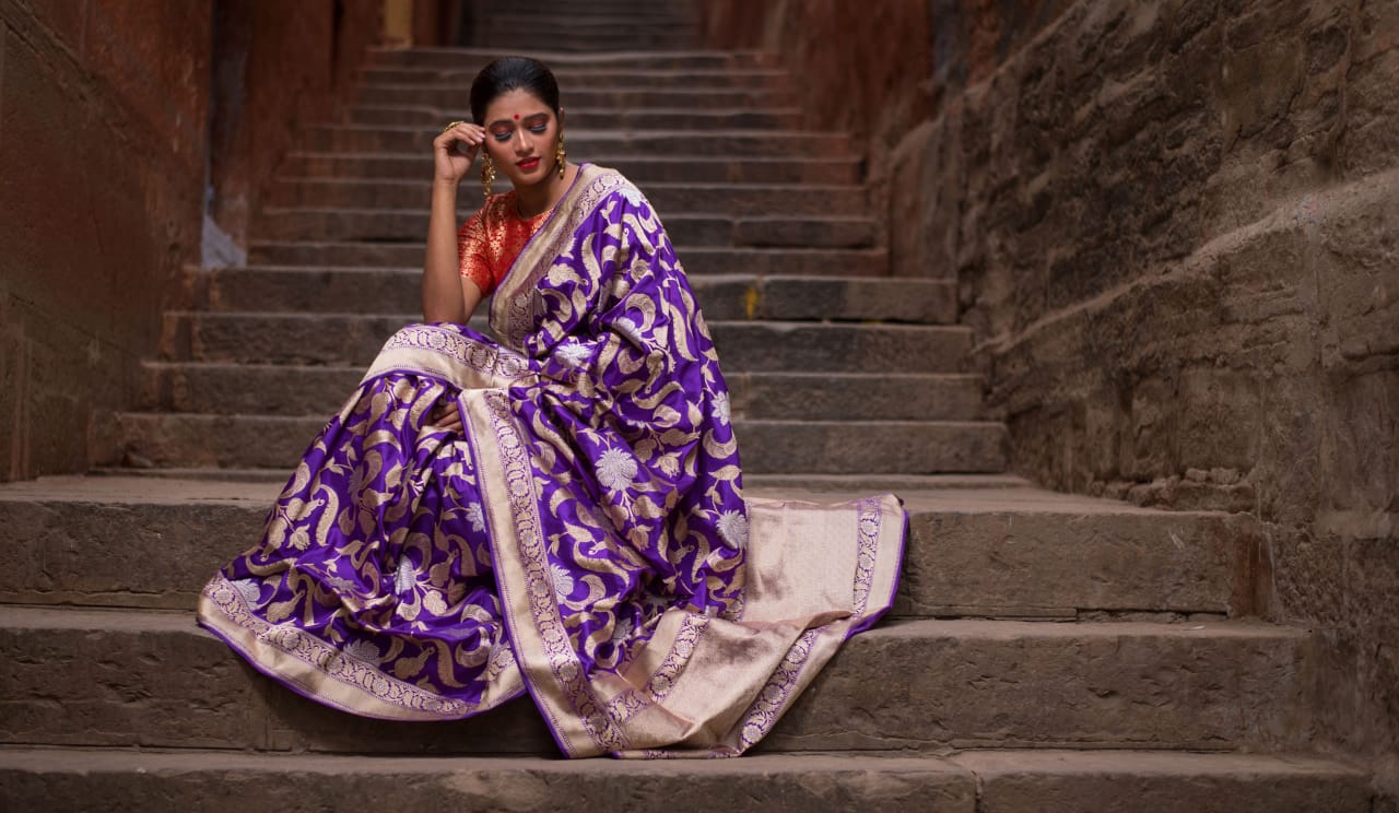 Red Gold Indian Wedding Banarasi Silk Saree RSSGM37905 – ShreeFashionWear