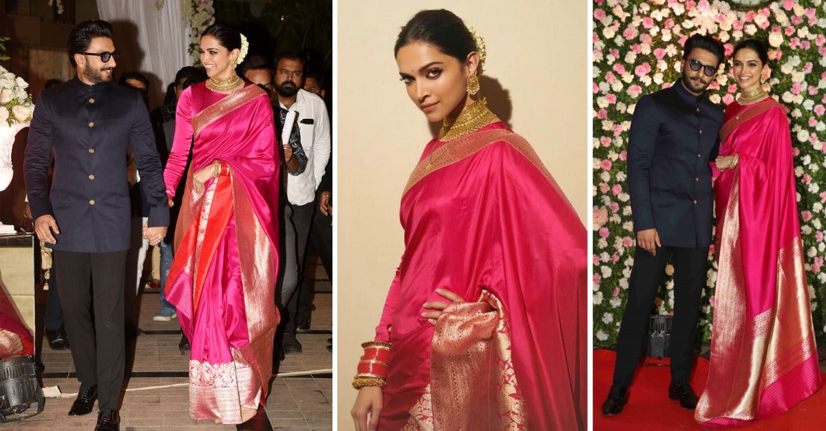 Deepika Padukone's Pink Silk Sarees: An Indispensable Addition to a Wardrobe - Sacred Weaves