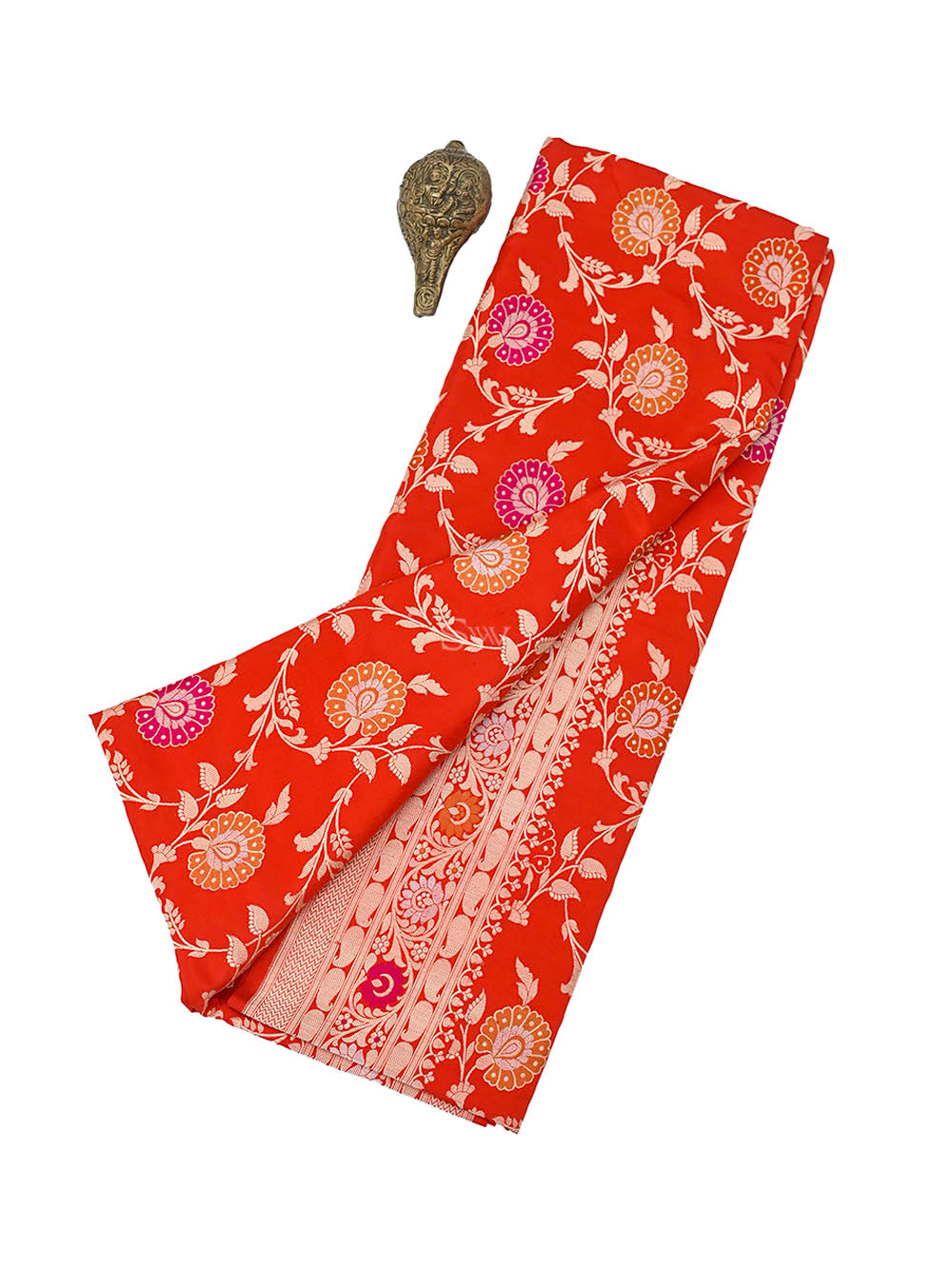 Red Meenakari Katan Silk Handloom Banarasi Saree