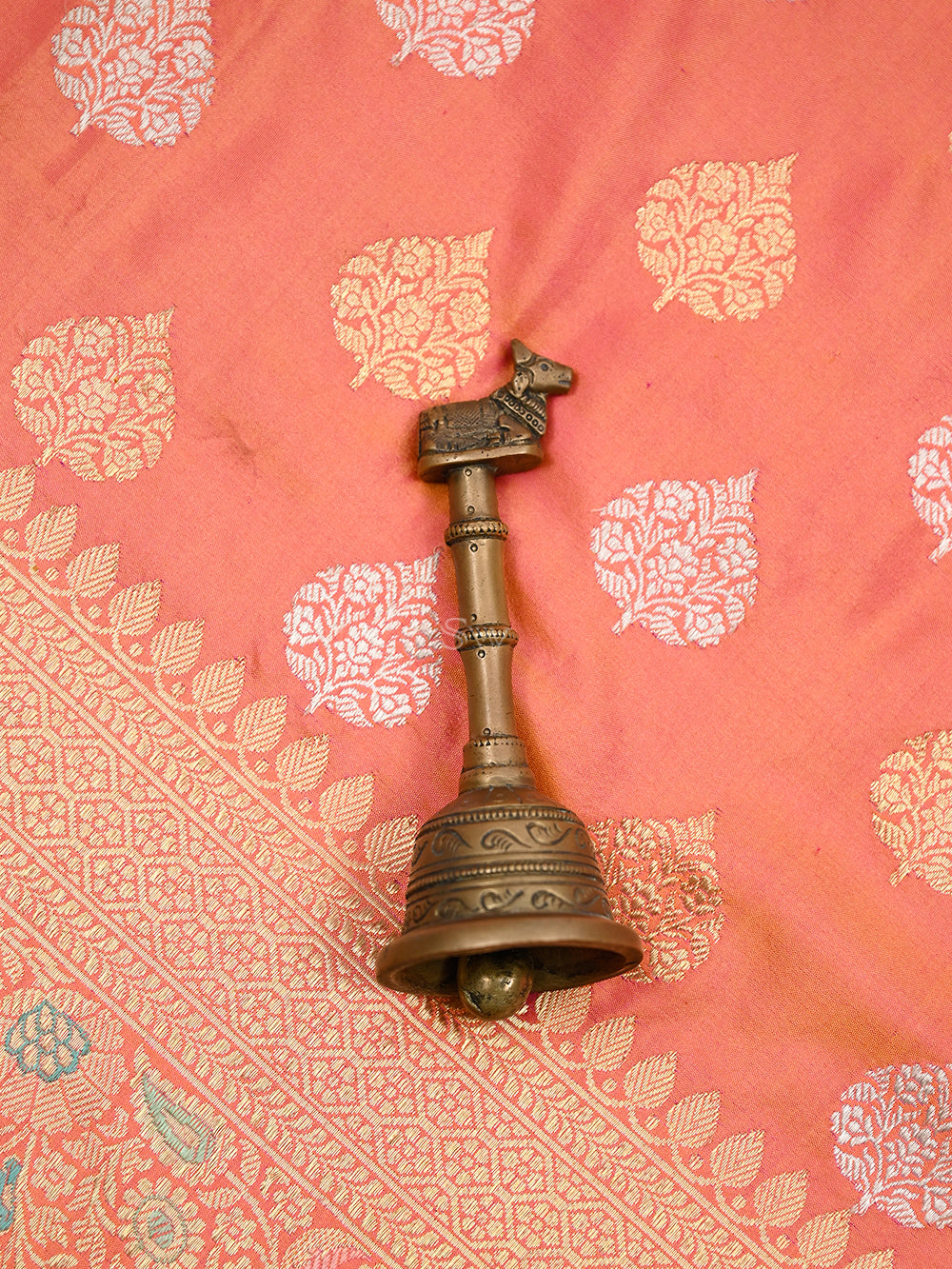 Pink Orange Meenakari Katan Silk Handloom Banarasi Saree