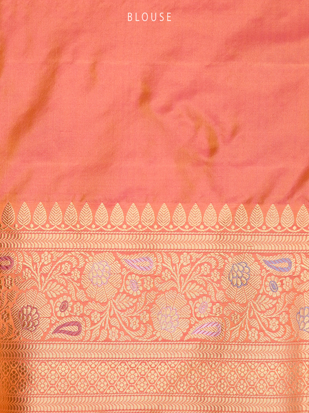 Pink Orange Meenakari Katan Silk Handloom Banarasi Saree