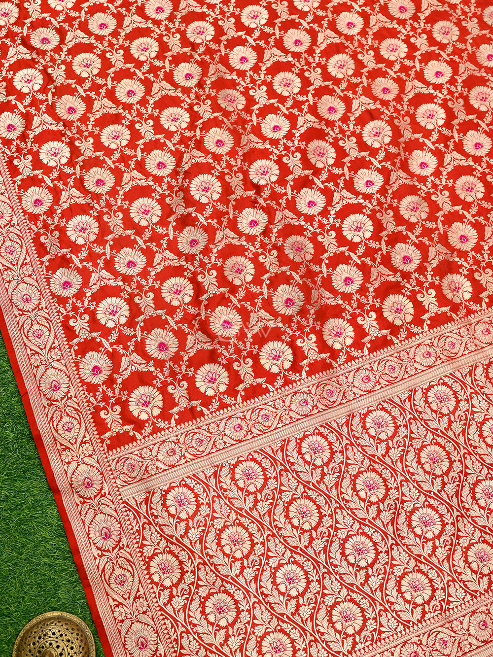 Red Meenakari Uppada Katan Silk Handloom Banarasi Saree