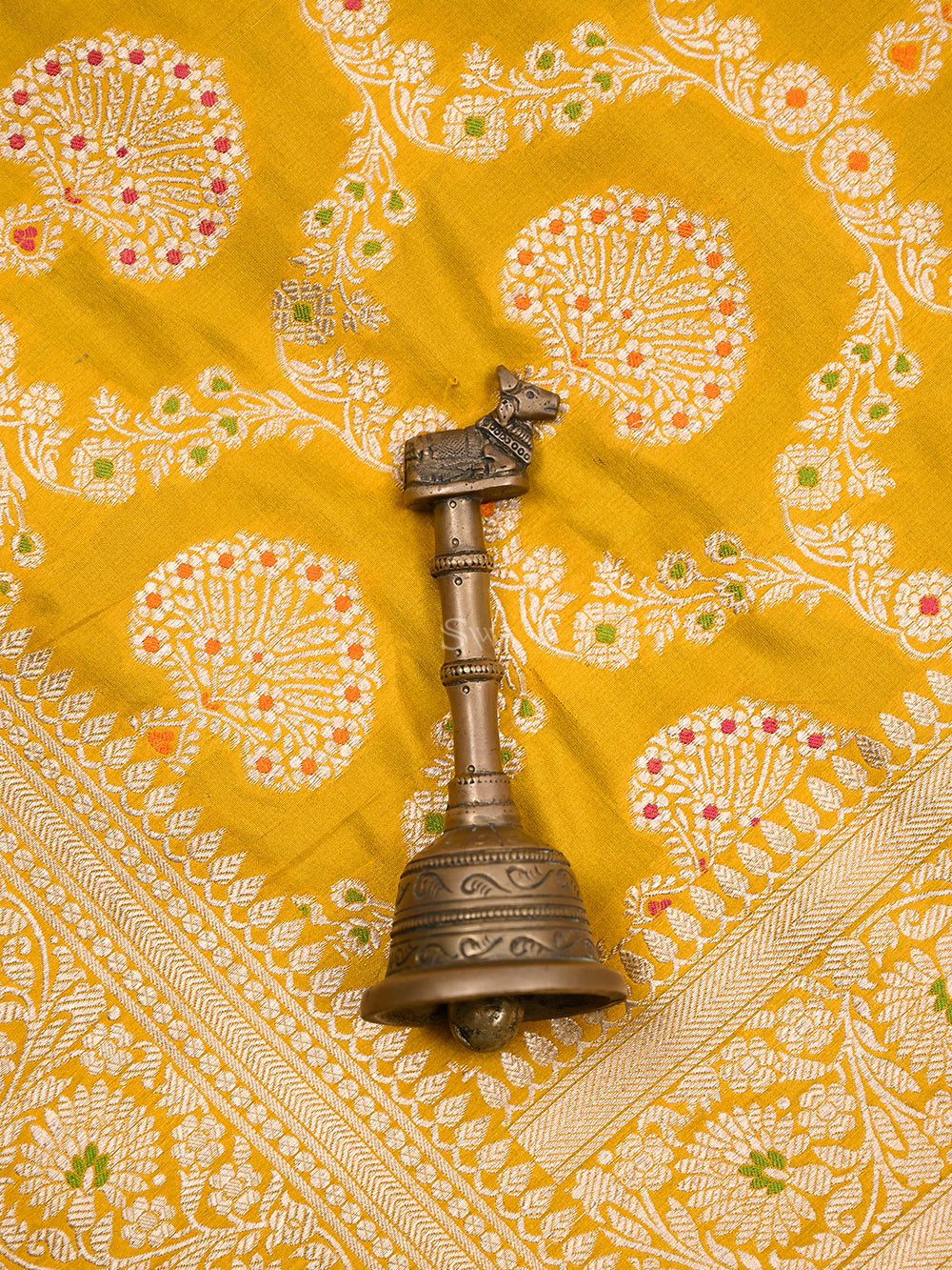 Yellow Meenakari Uppada Katan Silk Handloom Banarasi Saree