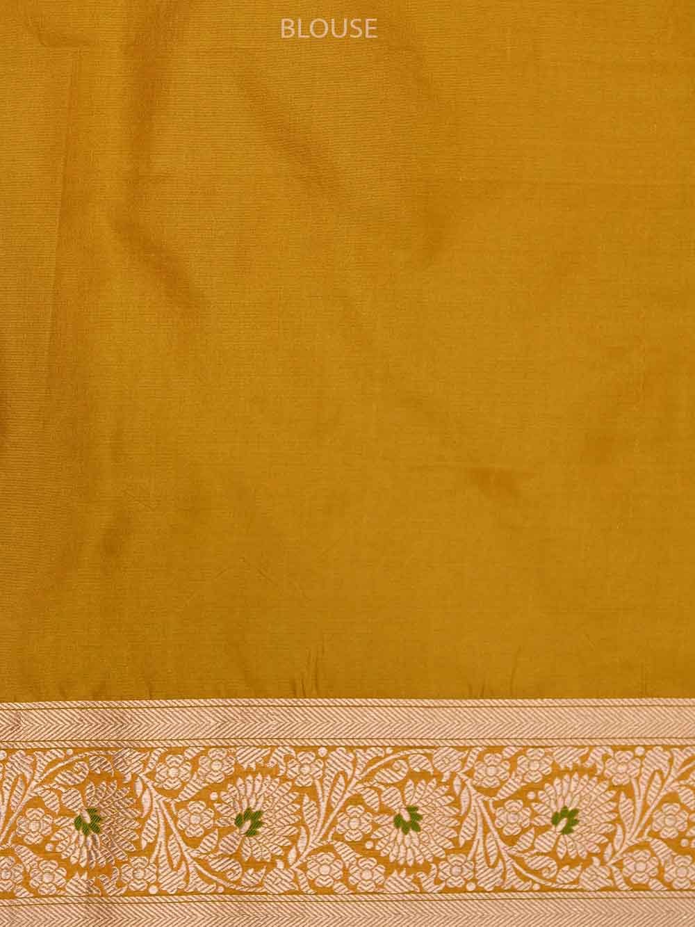 Yellow Meenakari Uppada Katan Silk Handloom Banarasi Saree - Gift Box - Sacred Weaves