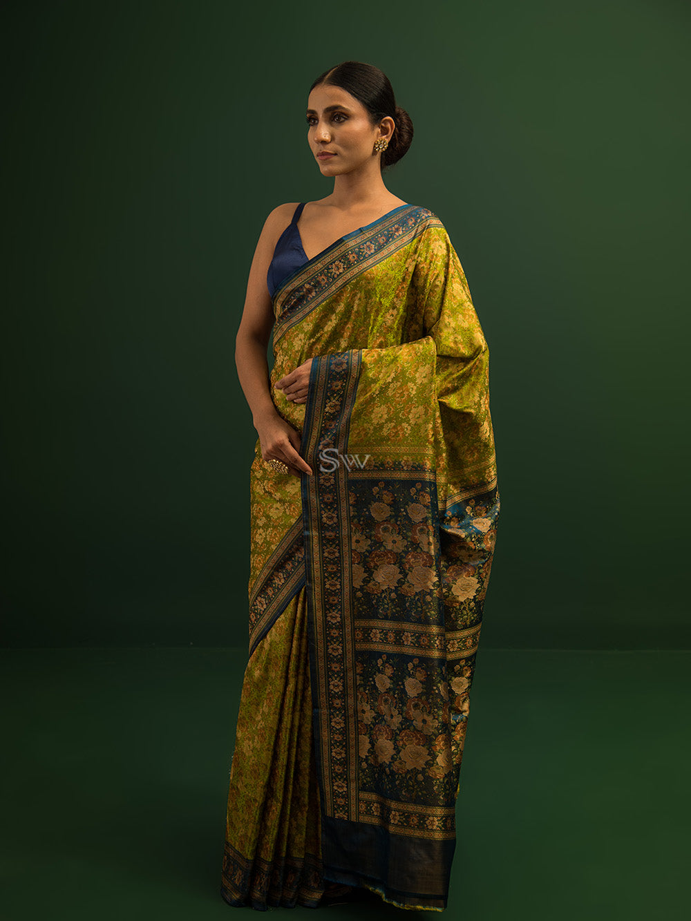 Designer Parrot Banarasi Silk Saree With Unique Blouse Piece –  LajreeDesigner