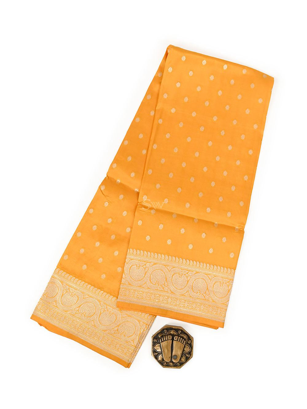 Yellow Konia Katan Silk Handloom Banarasi Dupatta