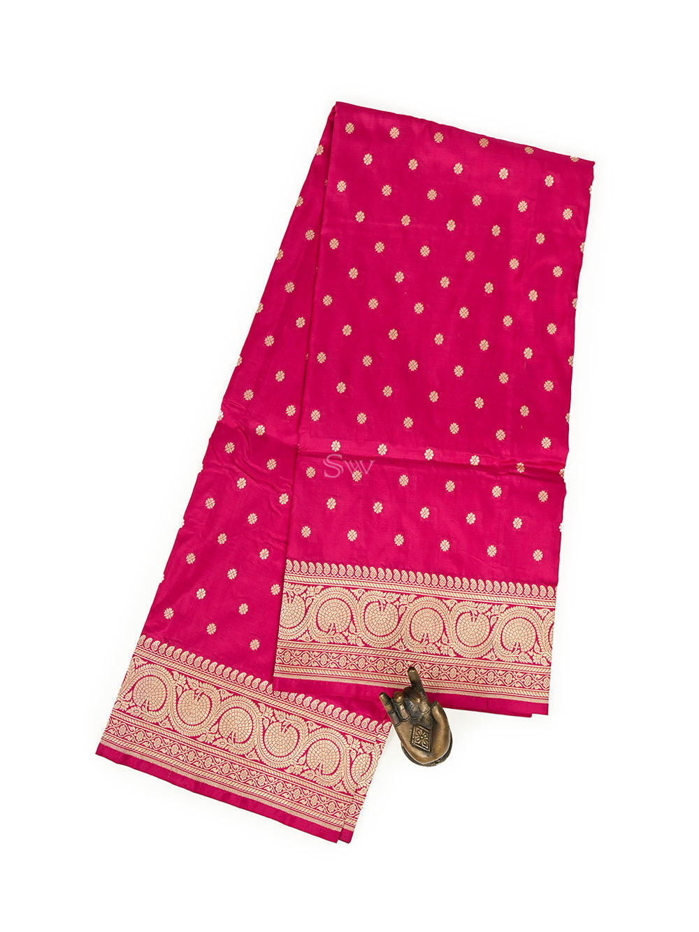 Pink Red Konia Katan Silk Handloom Banarasi Dupatta