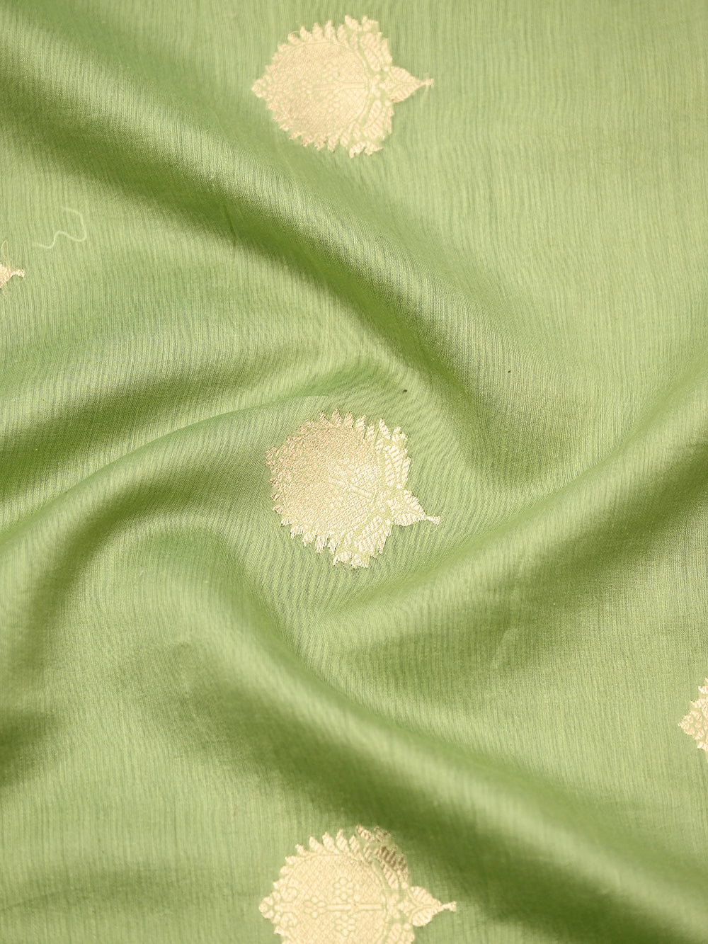 Pista Green Cotton Silk Handloom Banarasi Suit