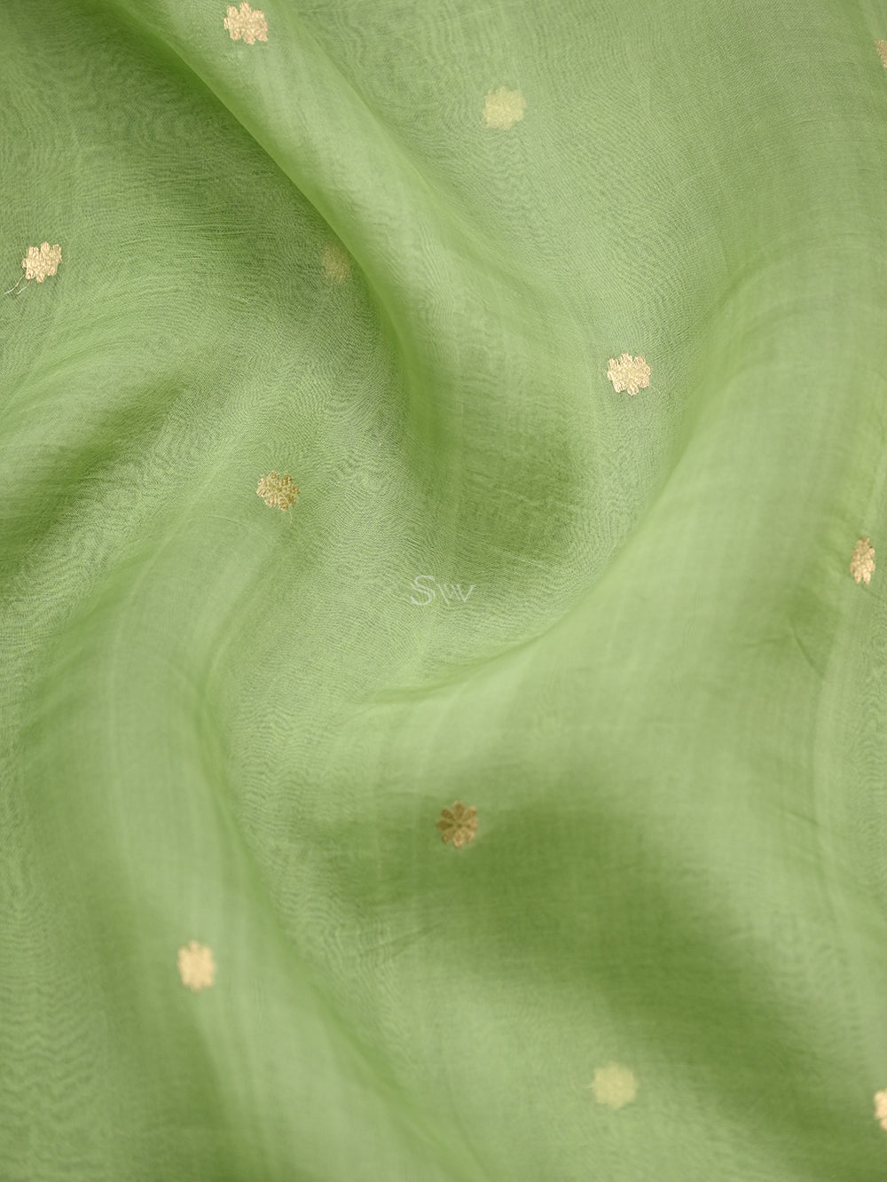 Pista Green Cotton Silk Handloom Banarasi Suit