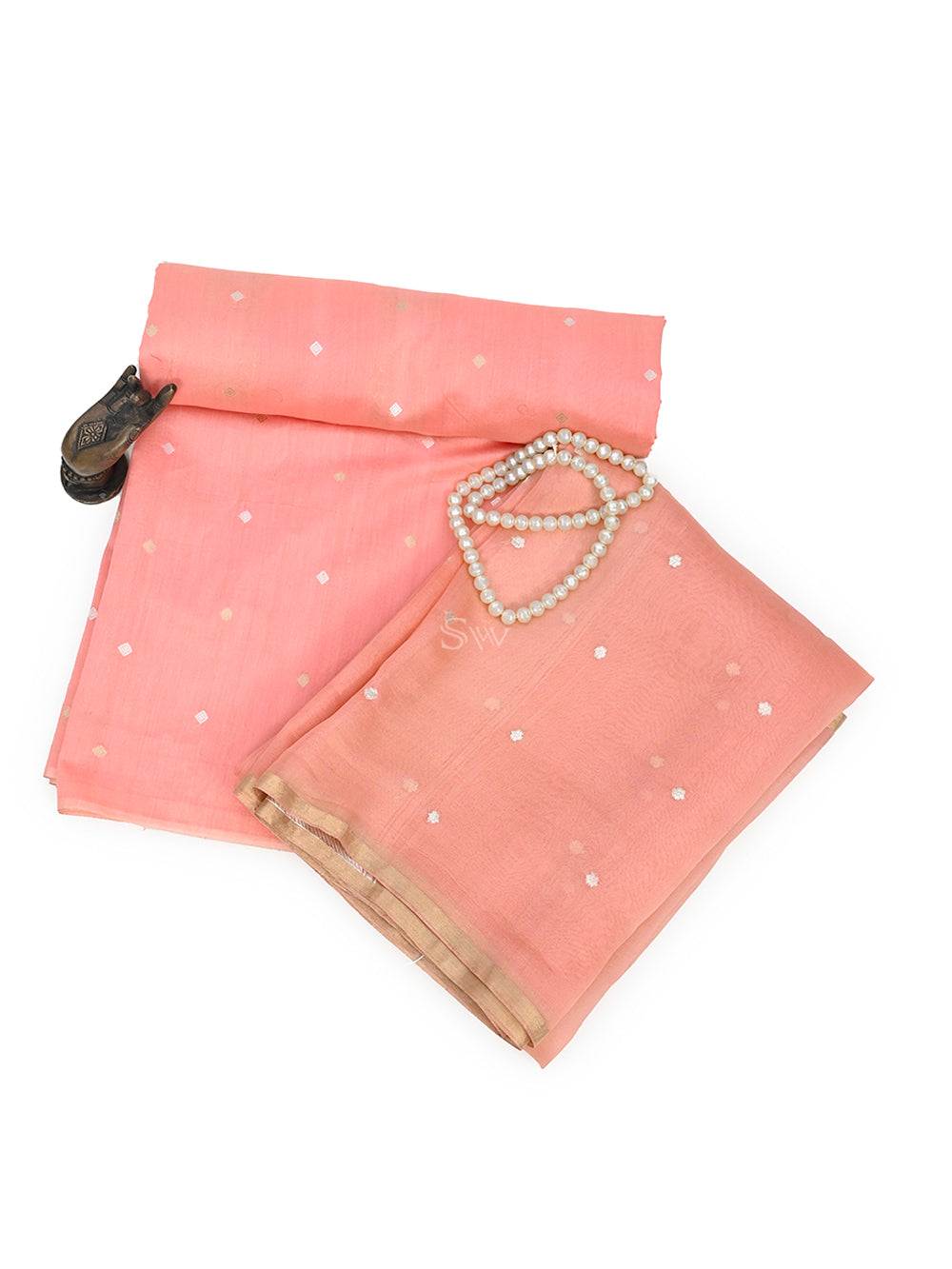 Peach Katan Silk Handloom Banarasi Suit