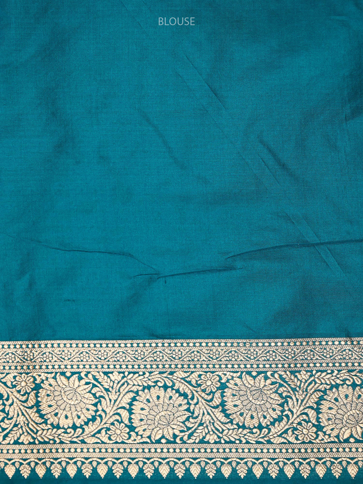 Teal Blue Booti Katan Silk Handloom Banarasi Saree