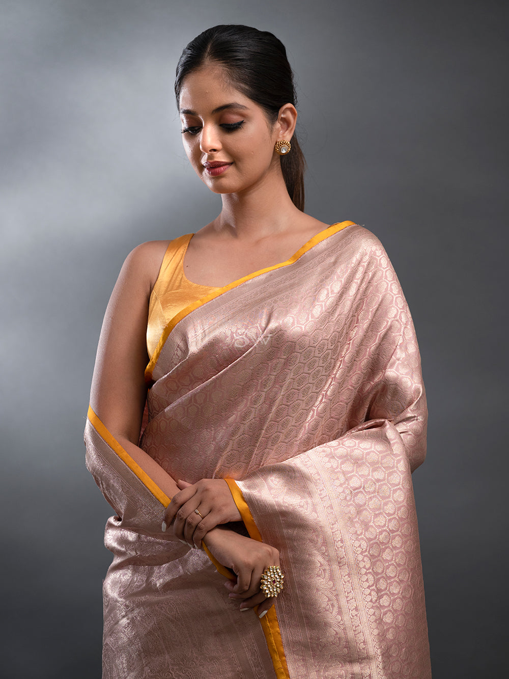 Banarasi Soft Cotton Silk Saree Antique Zari Weaving-Pink – Banarasikargha