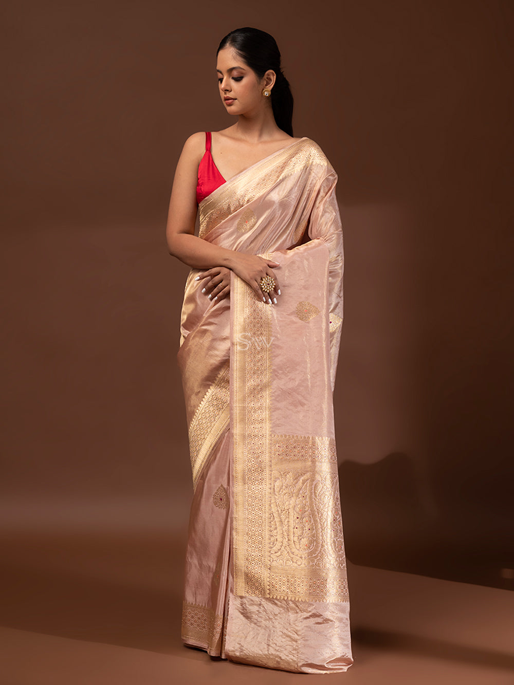 Pink Tissue Silk Saree