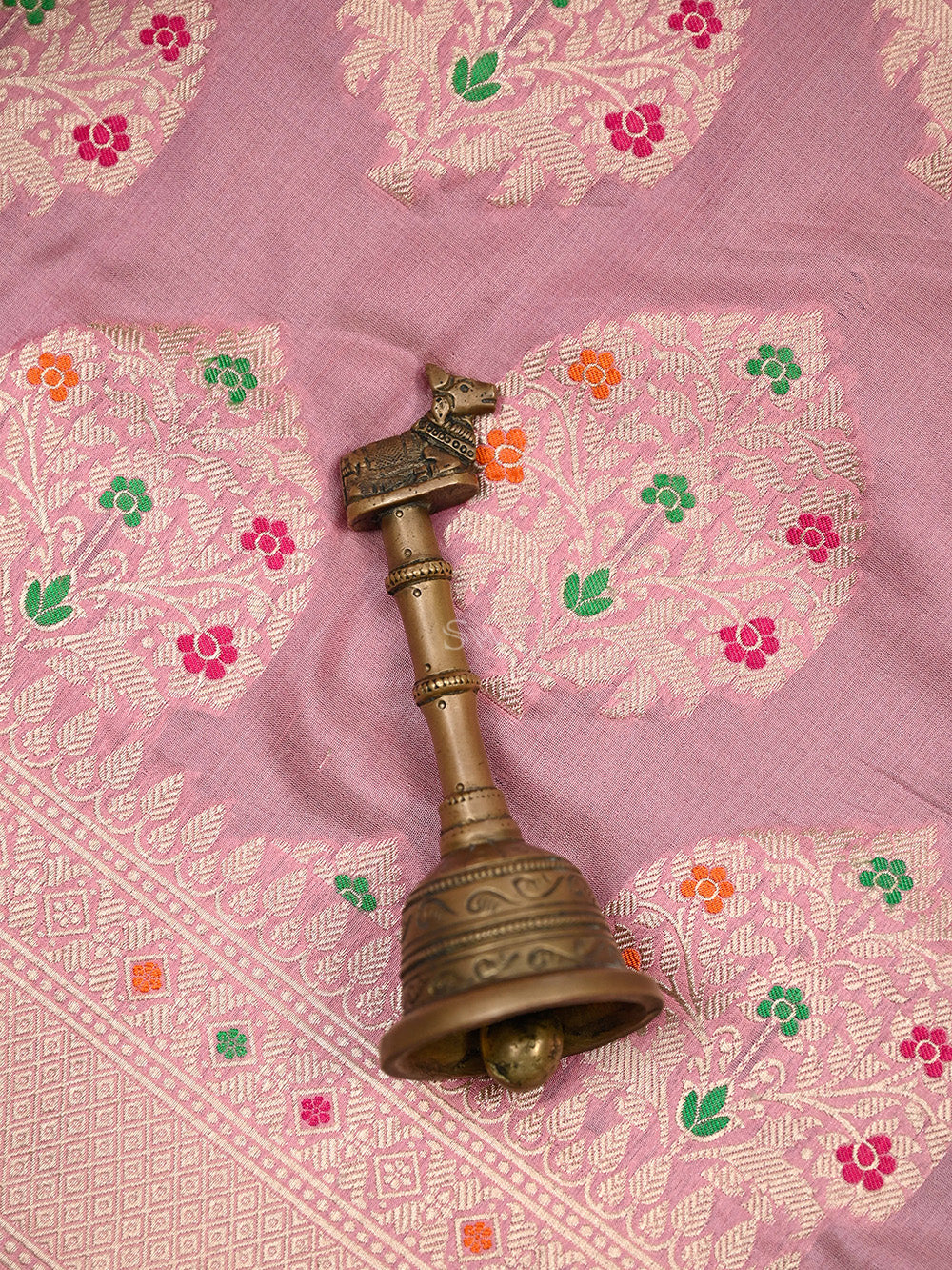 Light Pink Meenakari Boota Katan Silk Handloom Banarasi Saree