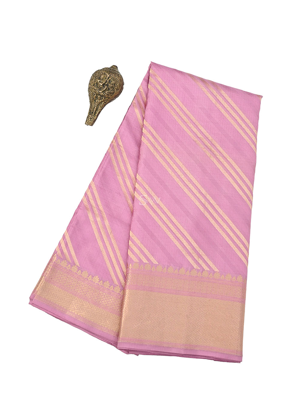 Pastel Purple Katan Silk Handloom Banarasi Saree