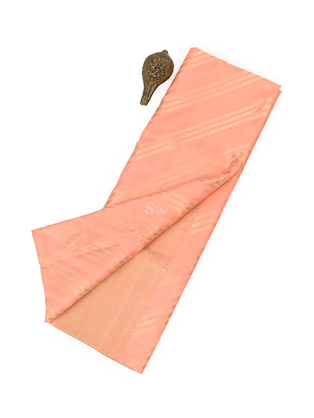 Pastel Peach Katan Silk Handloom Banarasi Saree