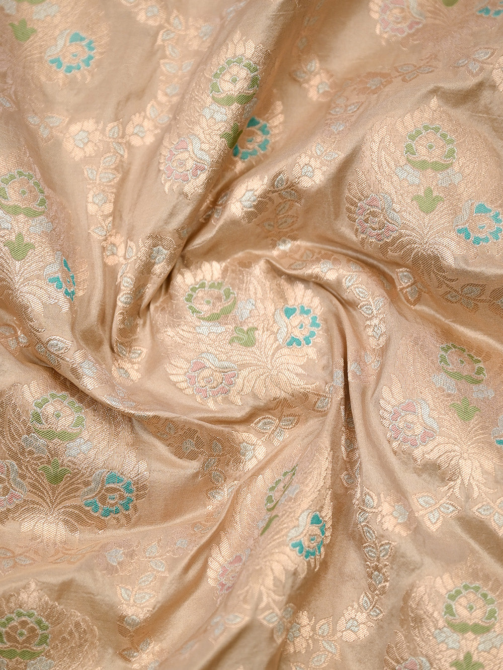 Beige Meenakari Jaal Katan Silk Handloom Banarasi Saree