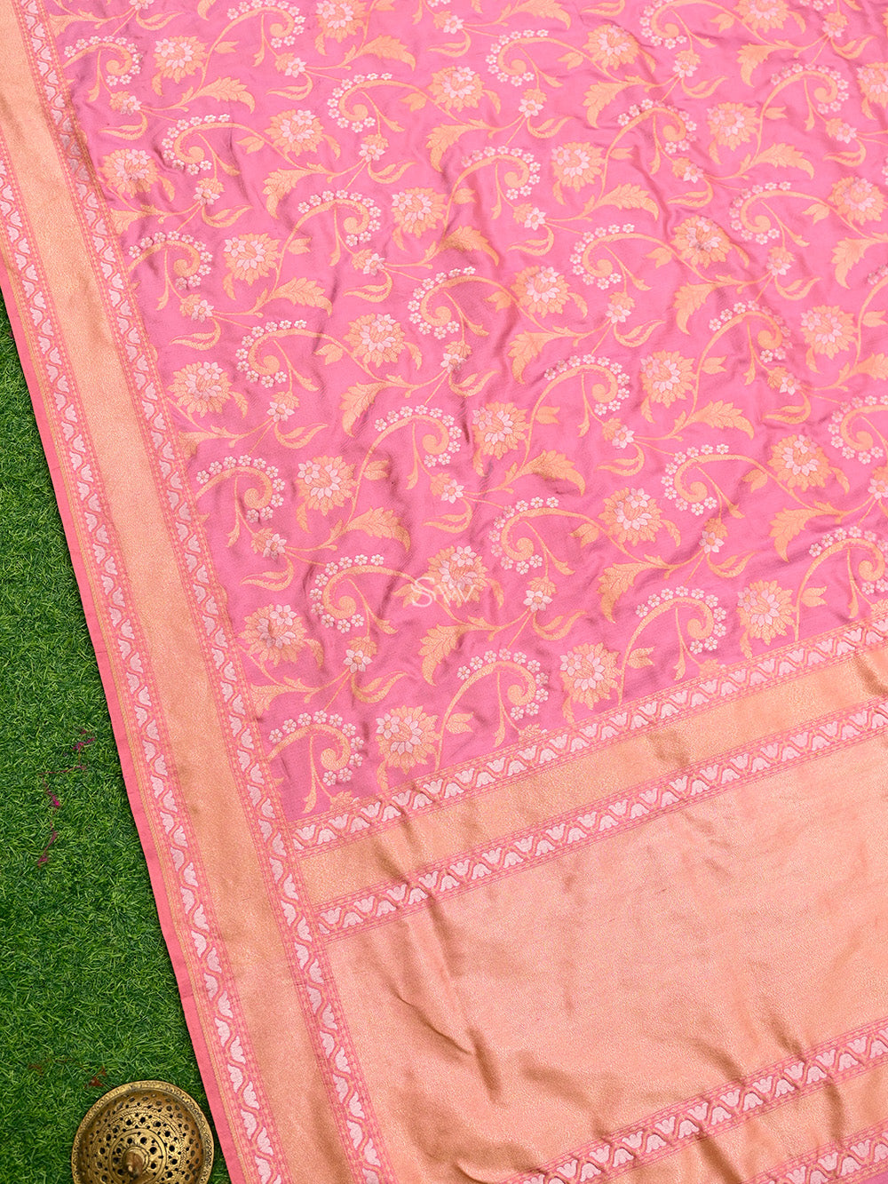 Pastel Pink Katan Silk Handloom Banarasi Saree