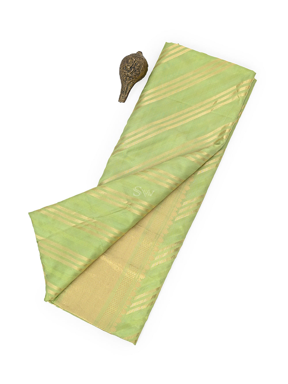 Pista Green Katan Silk Handloom Banarasi Saree