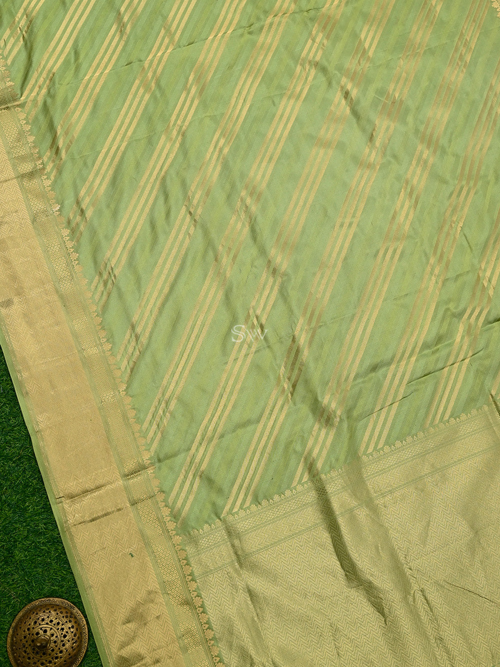 Pista Green Katan Silk Handloom Banarasi Saree