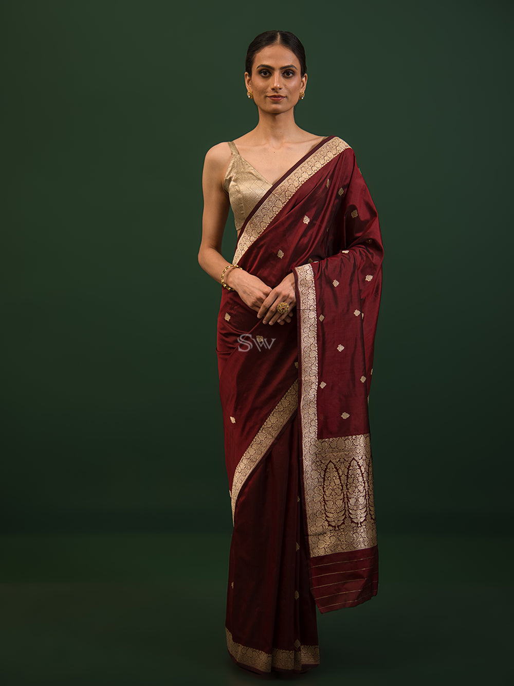 Dark Maroon Silk Saree With Embroidery Work at Rs 4720.00 | Designer Silk  Saree | ID: 2851721602588