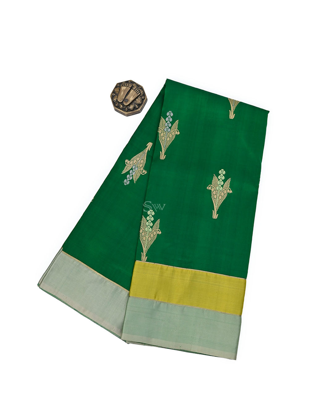 Green Meenakari Katan Silk Handloom Banarasi Saree