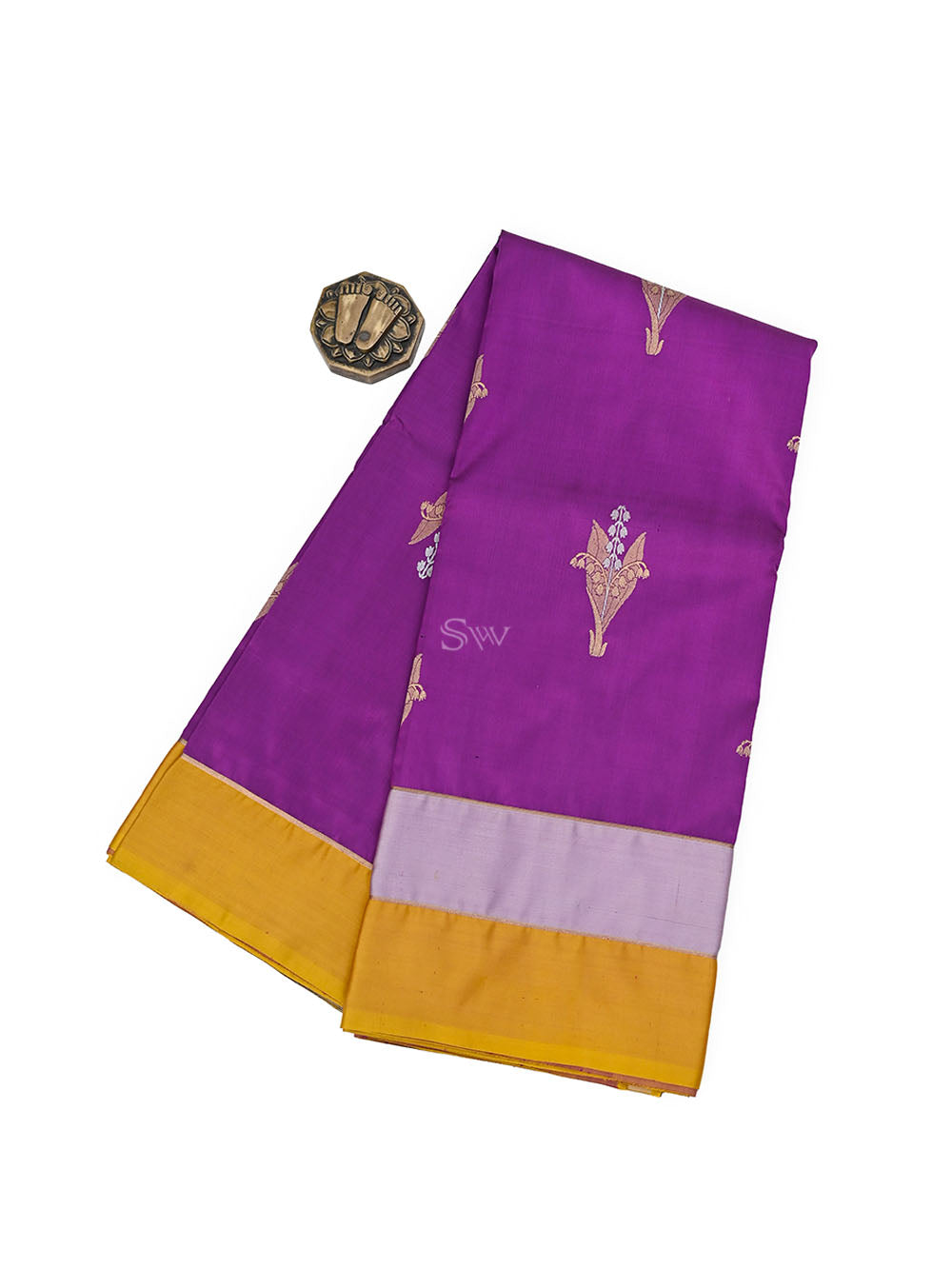 Purple Meenakari Katan Silk Handloom Banarasi Saree