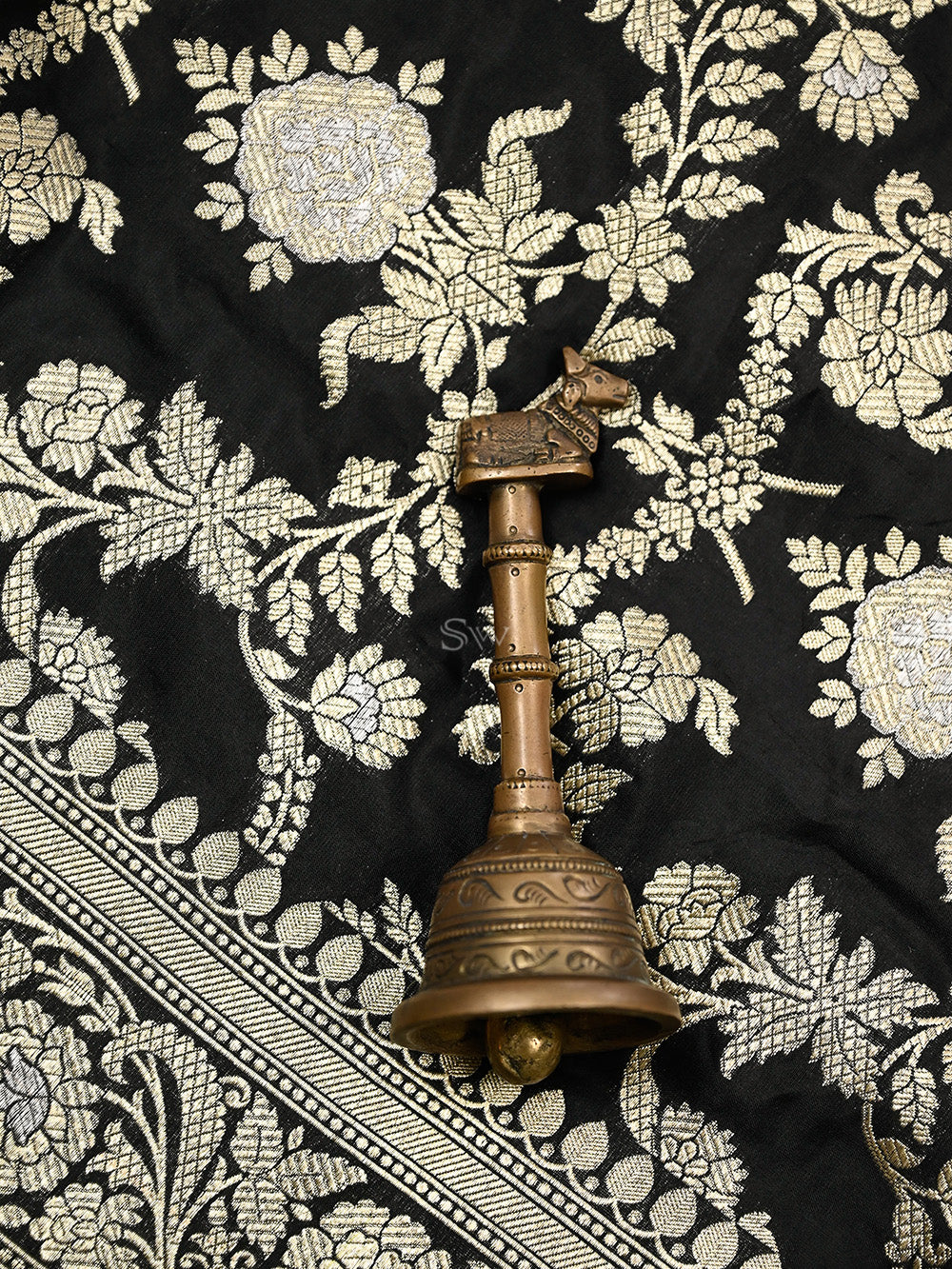 Black Jaal Katan Silk Handloom Banarasi Saree