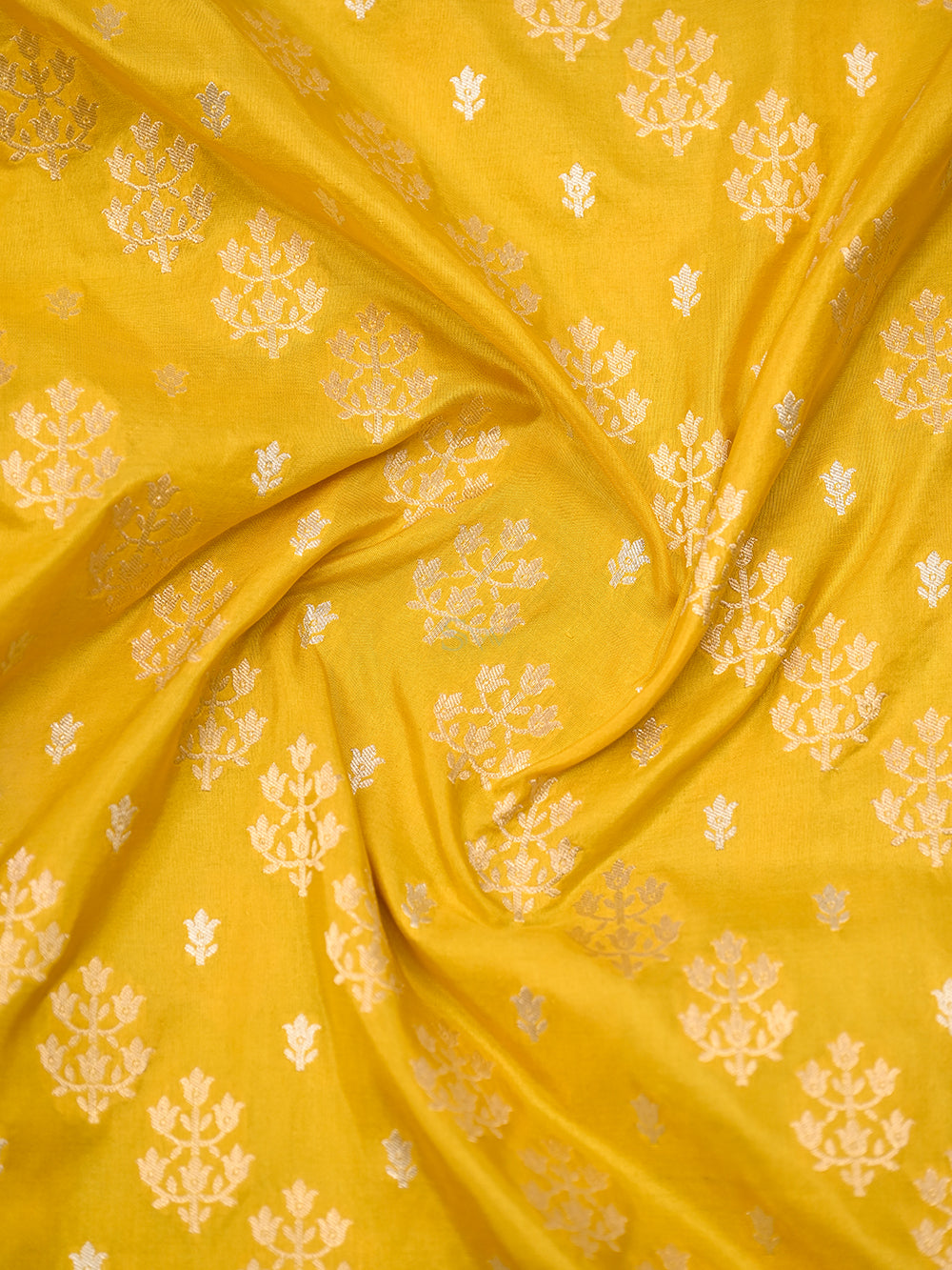 Yellow Katan Silk Handloom Banarasi Saree