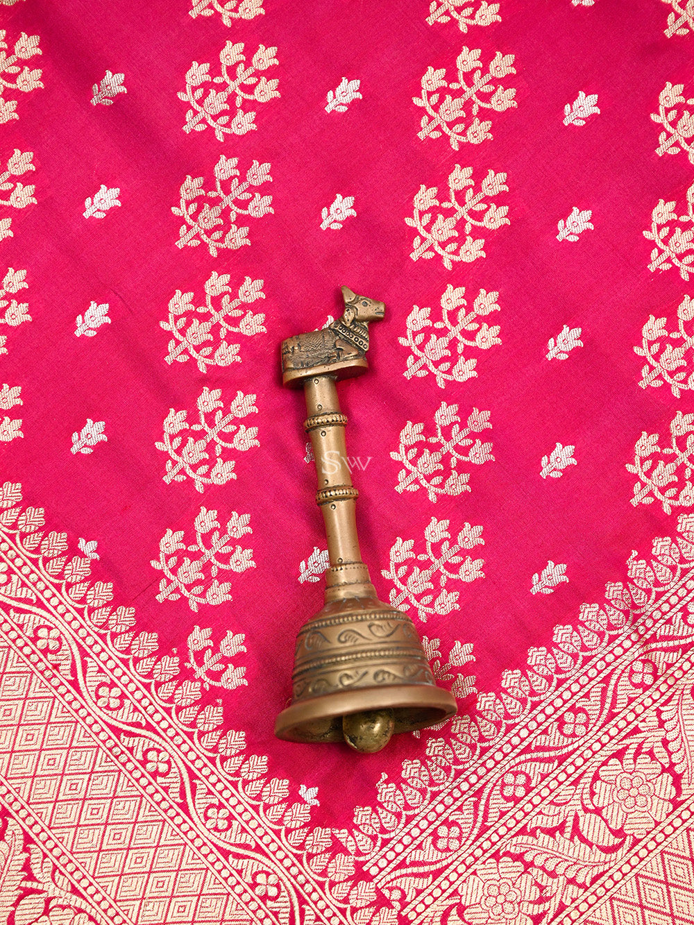 Dark Pink Katan Silk Handloom Banarasi Saree