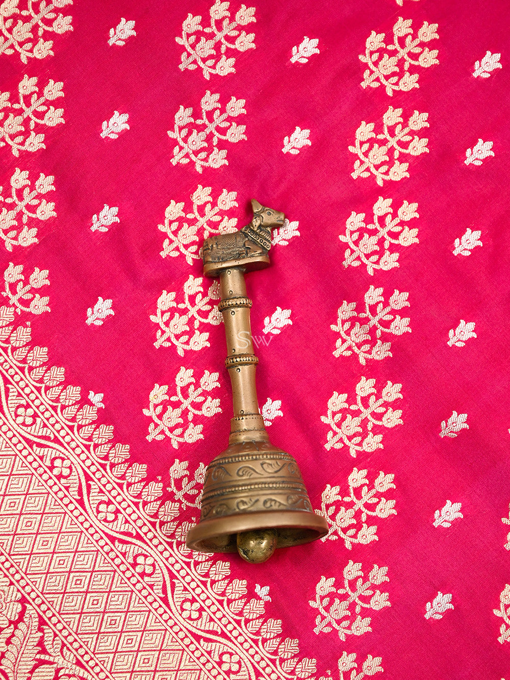 Dark Pink Katan Silk Handloom Banarasi Saree