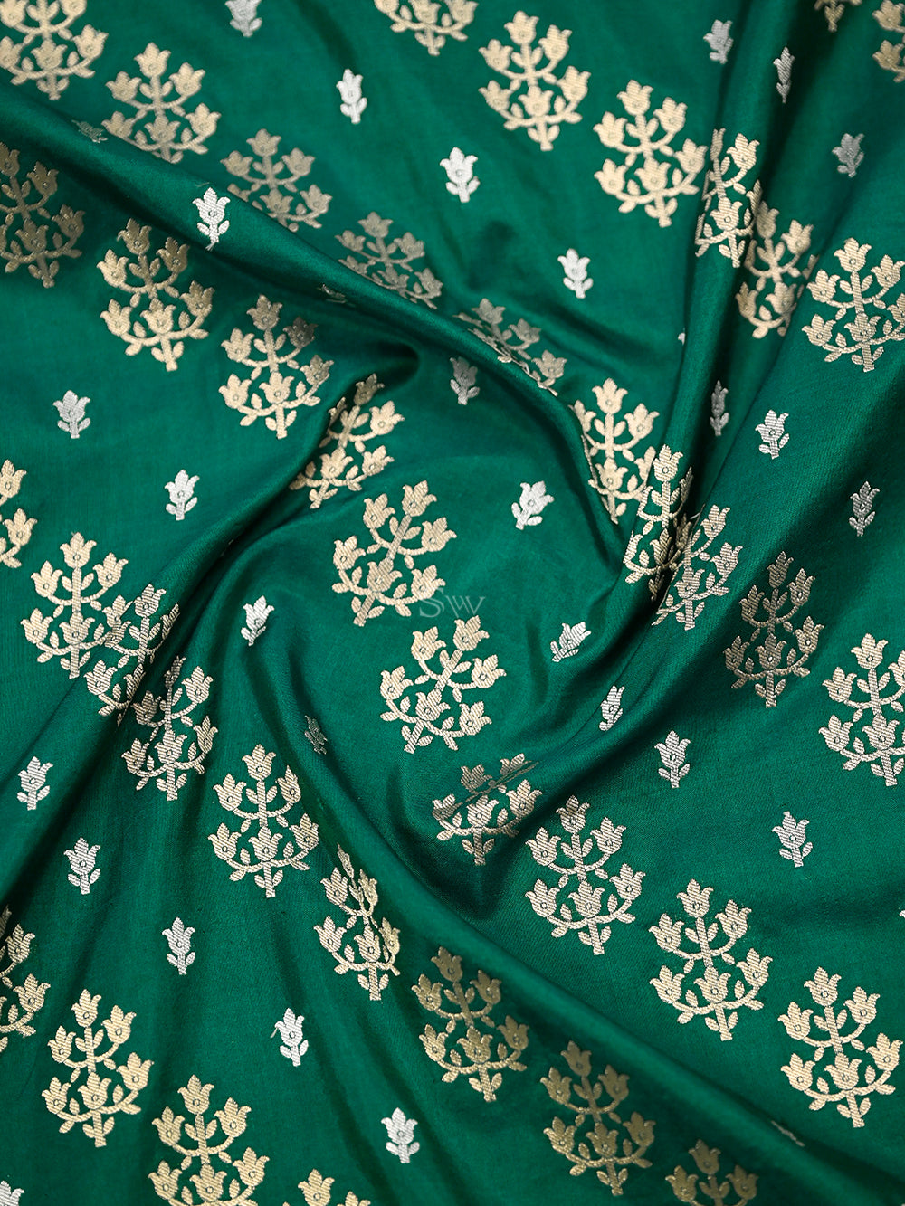 Bottle Green Uppada Katan Silk Handloom Banarasi Saree