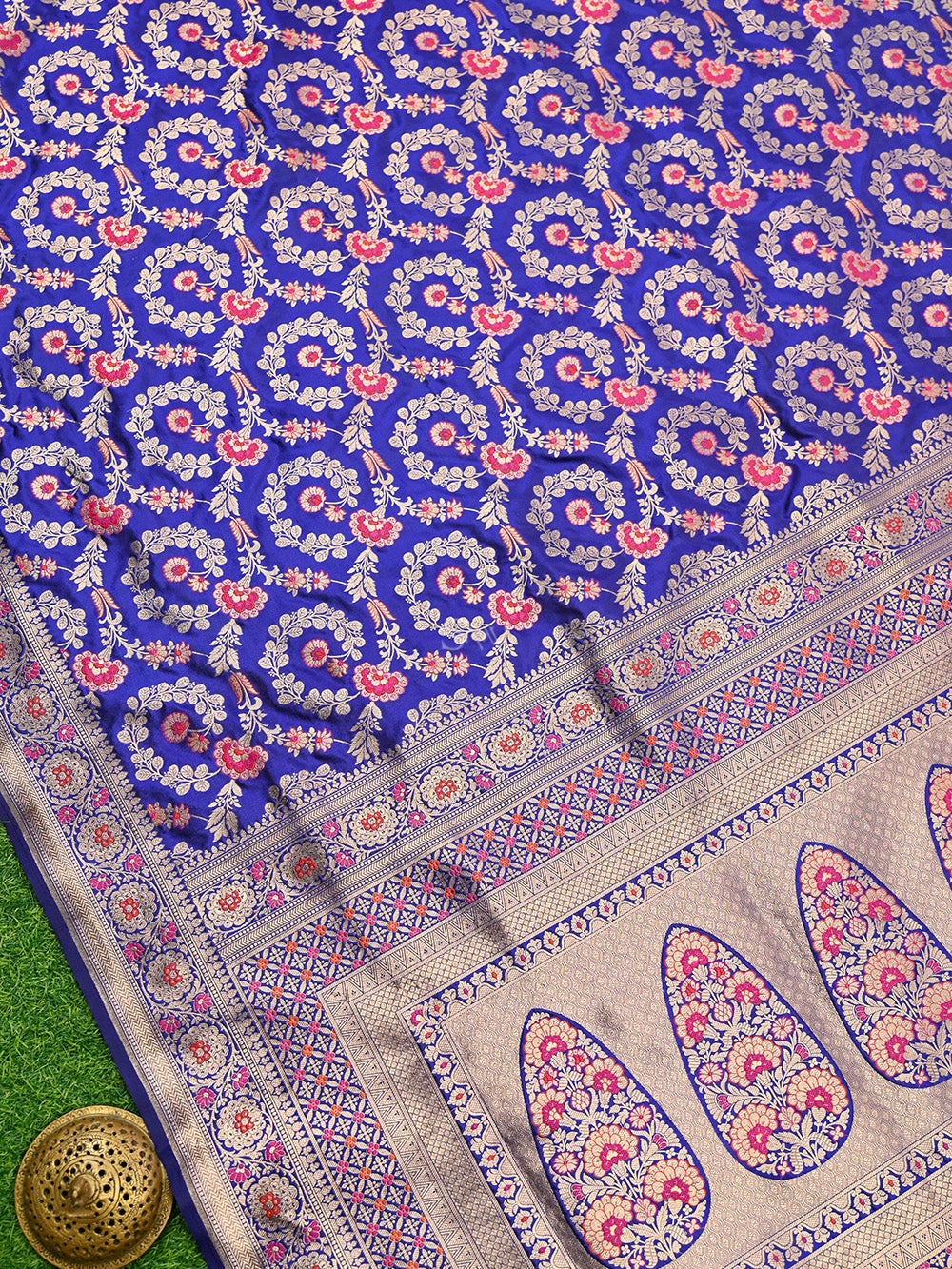 Blue Meenakari Uppada Katan Silk Handloom Banarasi Saree