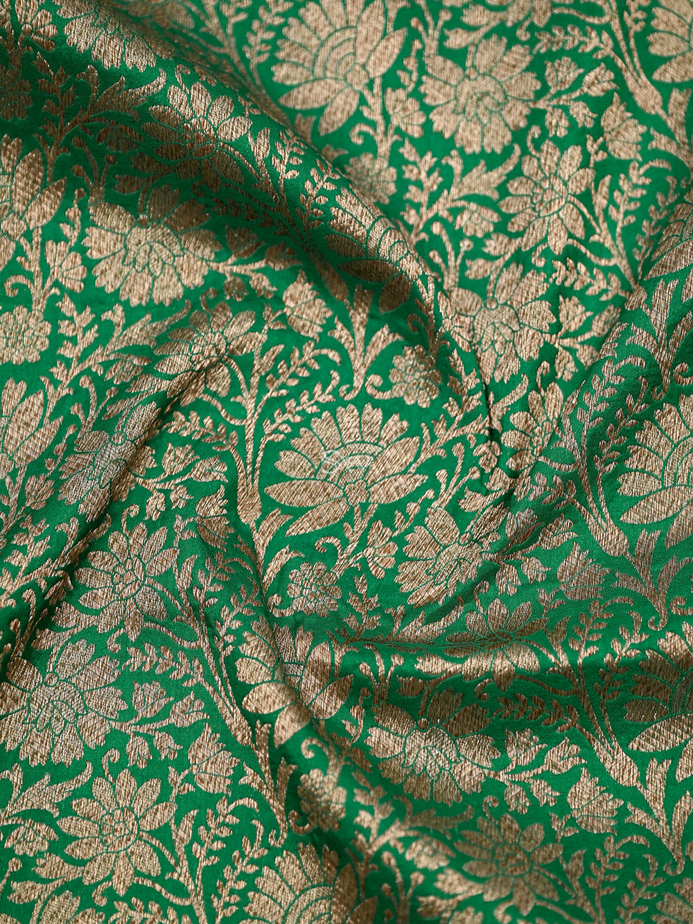 Dark Green Katan Silk Brocade Handloom Banarasi Saree