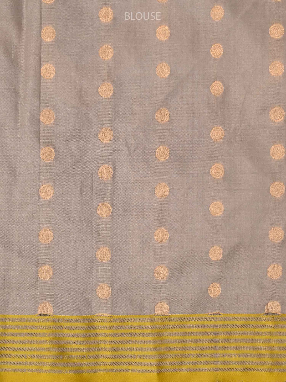 Grey Stripe Katan Silk Handloom Banarasi Saree - Sacred Weaves