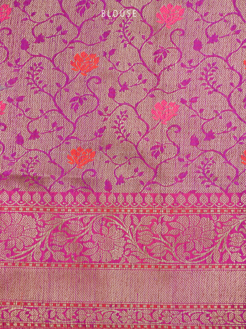 Purple Magenta Konia Dupion Silk Handloom Banarasi Saree