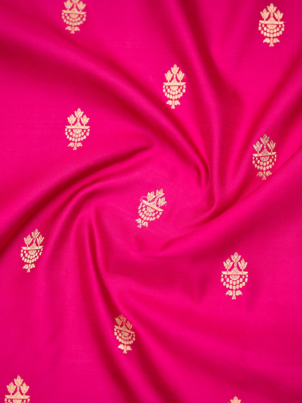 Magenta Booti Satin Silk Handloom Banarasi Saree