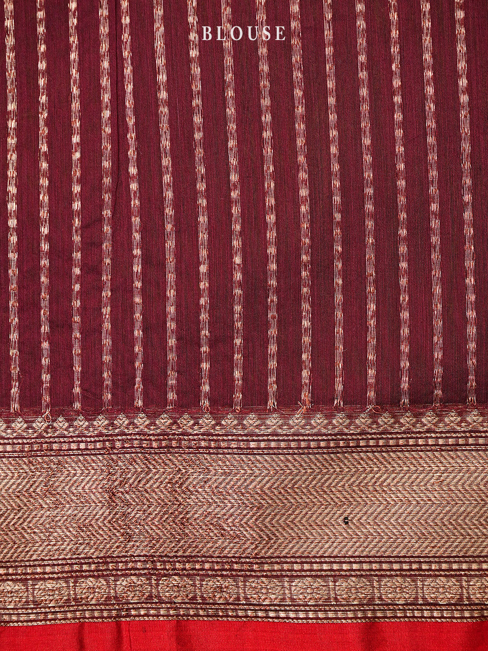 Wine Meenakari Boota Chanderi Silk Handloom Banarasi Saree - Sacred Weaves