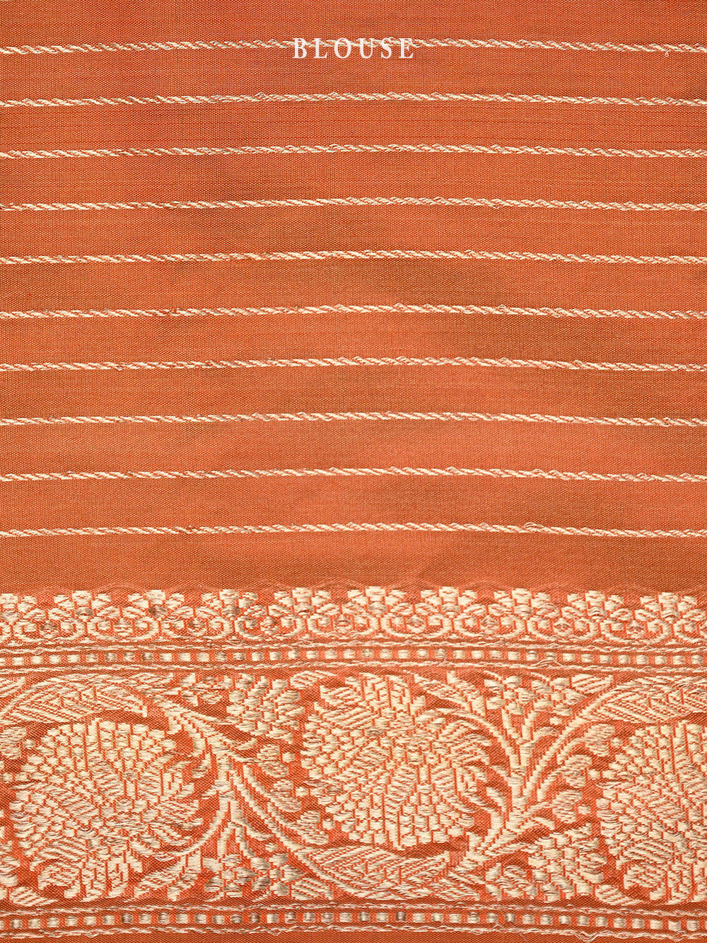 Dark Orange Tissue Katan Silk Handloom Banarasi Saree - Sacred Weaves