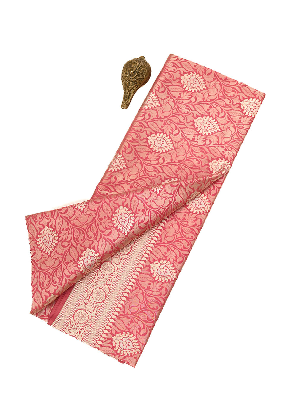 Pastel Pink Jaal Katan Silk Handloom Banarasi Saree