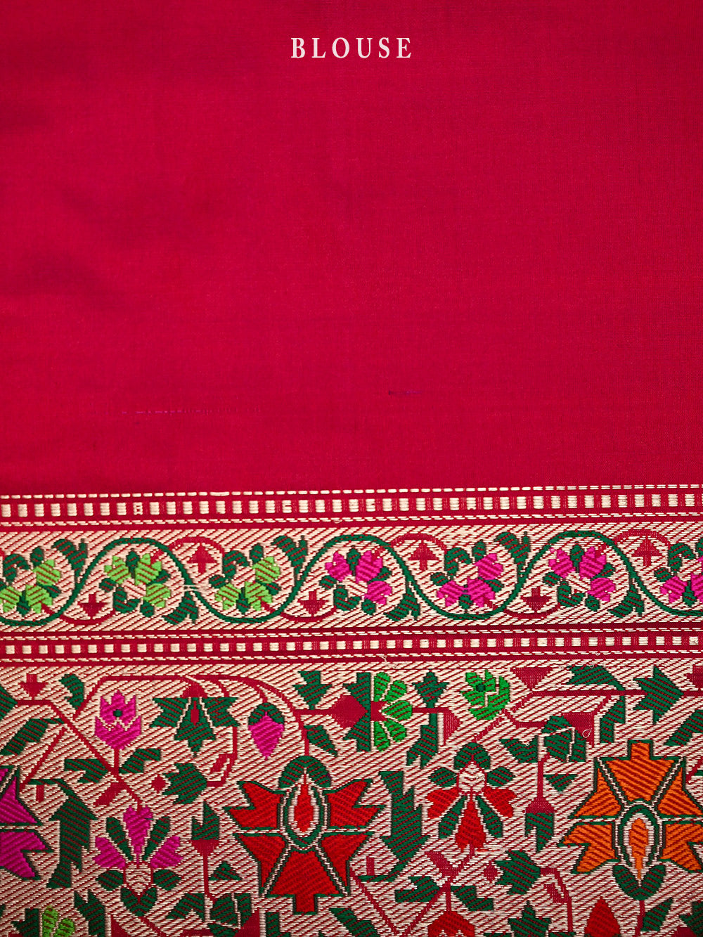 Red Paithani Katan Silk Handloom Banarasi Saree - Sacred Weaves