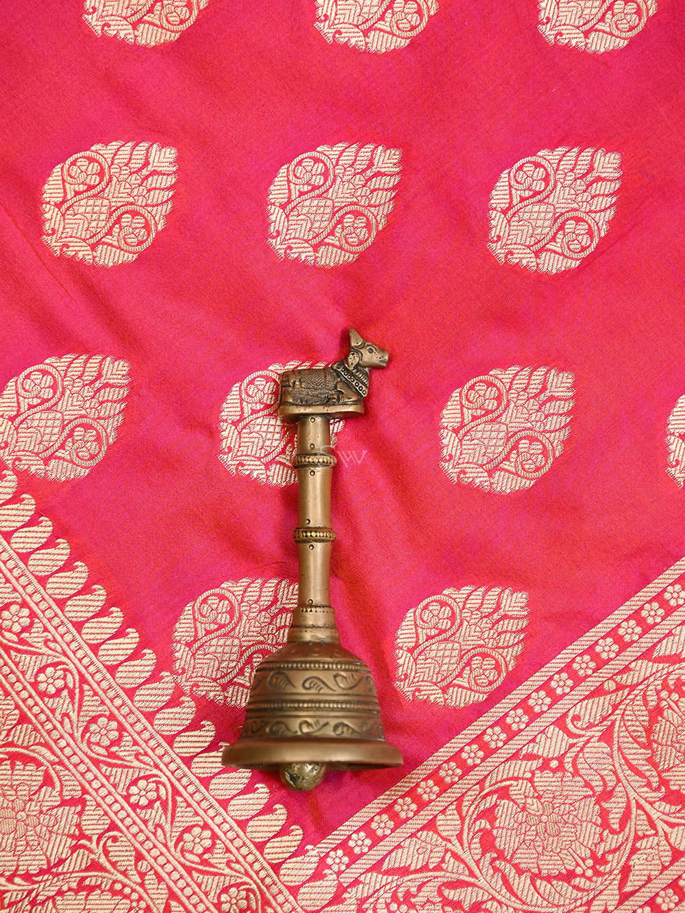 Pink Orange Boota Uppada Katan Silk Handloom Banarasi Saree - Sacred Weaves