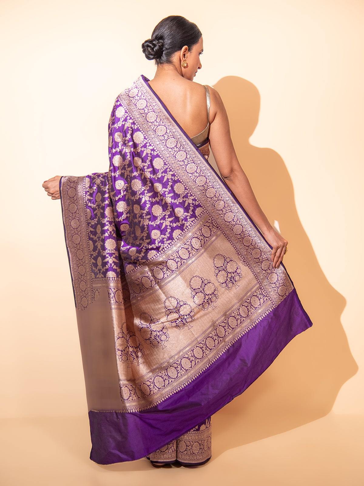 Purple Uppada Katan Silk Handloom Banarasi Saree - Sacred Weaves