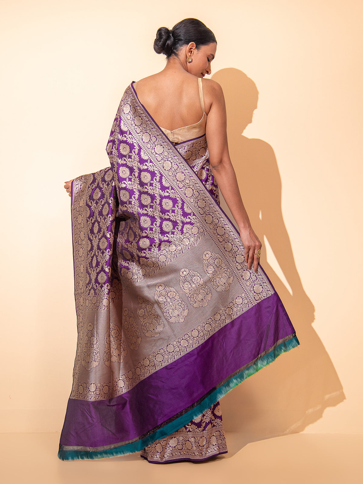 Purple Uppada Katan Silk Handloom Banarasi Saree - Sacred Weaves