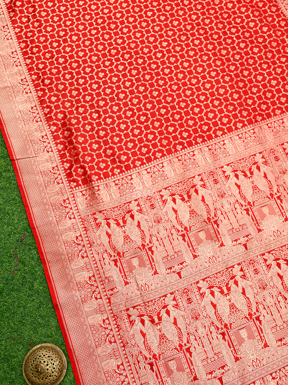 Maroon Katan Silk Handloom Banarasi Saree