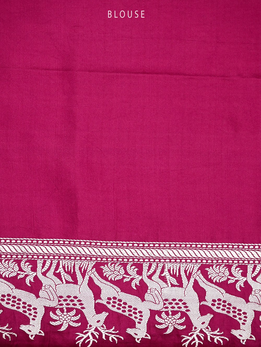 Dark Magenta Shikargah Satin Silk Handloom Banarasi Saree