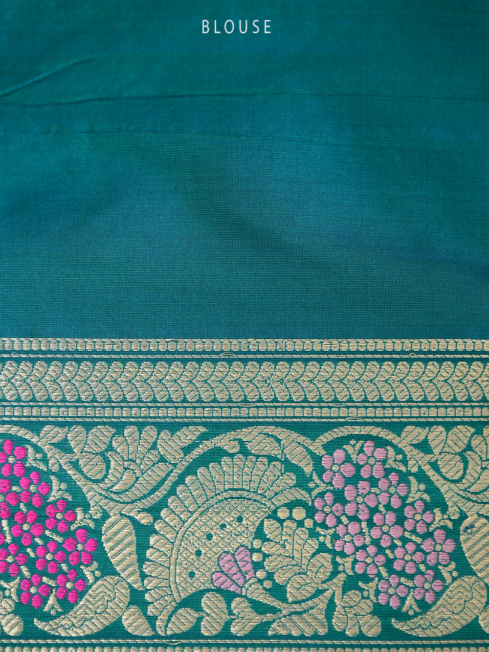 Teal Green Meenakari Katan Silk Handloom Banarasi Saree