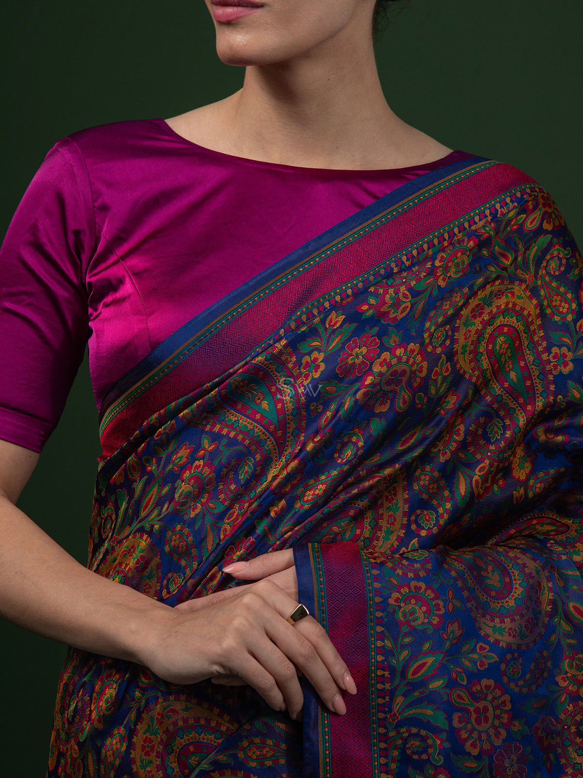 Blue Tanchoi Silk Handloom Banarasi Saree - Sacred Weaves